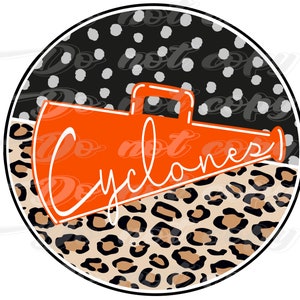 Cyclones Megaphone Cheer PNG Digital download Sublimation File