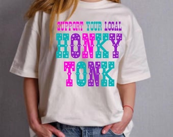 Honky Tonk PNG: Western Sublimationsdesign (Digitaler Download)