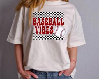 Karierte Baseball Vibes PNG Digital Download Sublimationsdatei
