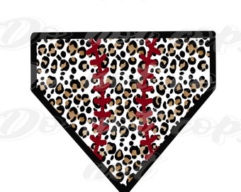 Baseball Leopard Print Diamond PNG Digital Download Sublimation File