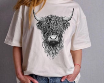 Highland Cow Western PNG Digital Download Sublimation File