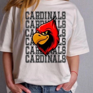 Cardinals Fighting Cardinals Football Red Digital Design Download PNG Sublimation File