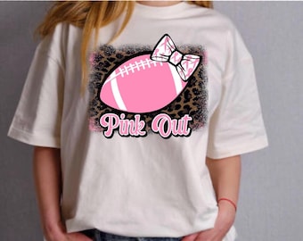 Breast Cancer Football Pink Out Leopard PNG Digital Download Sublimation File