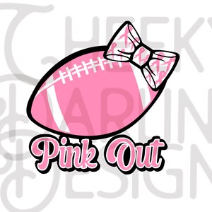 Breast Cancer Awareness Football Pink Out PNG Digital Download Sublimation File