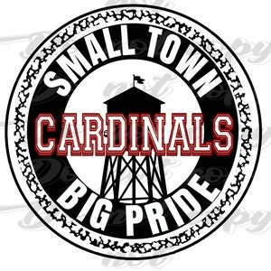 Small Town Big Pride Red Cardinals Digital Download Sublimation PNG File