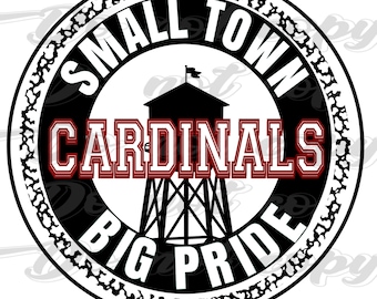 Small Town Big Pride Red Cardinals Digital Download Sublimation PNG File