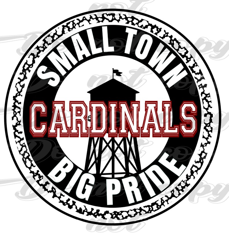 Small Town Big Pride Red Cardinals Digital Download Sublimation PNG File image 1