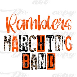 Ramblers Marching Band Stamped Leopard PNG Digital Download Sublimation File