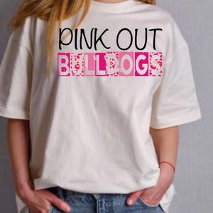 Pink Out Bulldogs Leopard Footbal PNG Digital Download Sublimation File