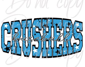 Crushers Baseball Sublimation PNG Design Download File