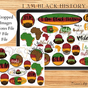 Black History Month Digital Stickers|Digital Planner Sticker Sheet | Cropped PNG Digital Stickers | GoodNotes Stickers | iPad Planner