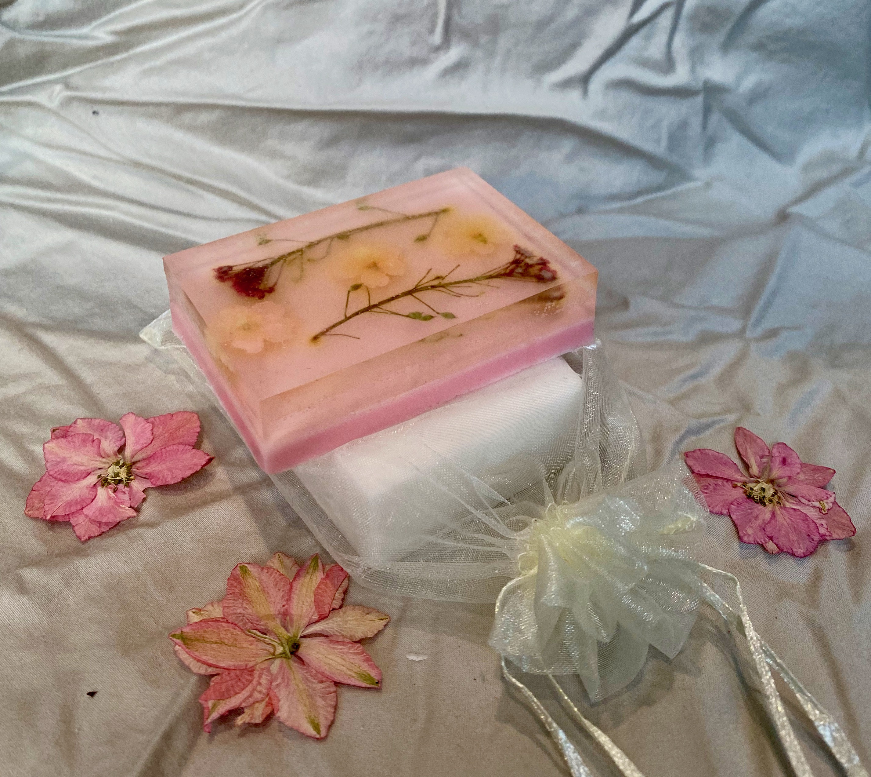 Pink Pressed Flower Decorated Hand Soap L Great Decorative Etsy UK