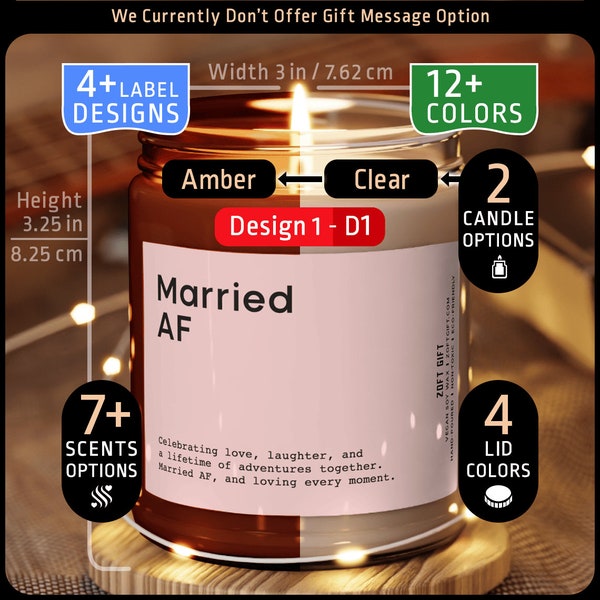 Married AF Candle, Unique Wedding Gift For Couple, Soy Wax Candle, Funny Gifts, Engagement Gift Ideas, Wedding Gifts, Bride To Be Gift Idea