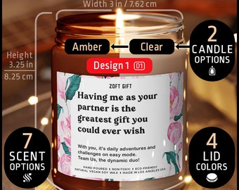 Having me as your partner Soy Candle | Gift for Husband, Gift for Wife, Partner Gift, Gift from partner, Funny Wife Gift, Christmas Gift