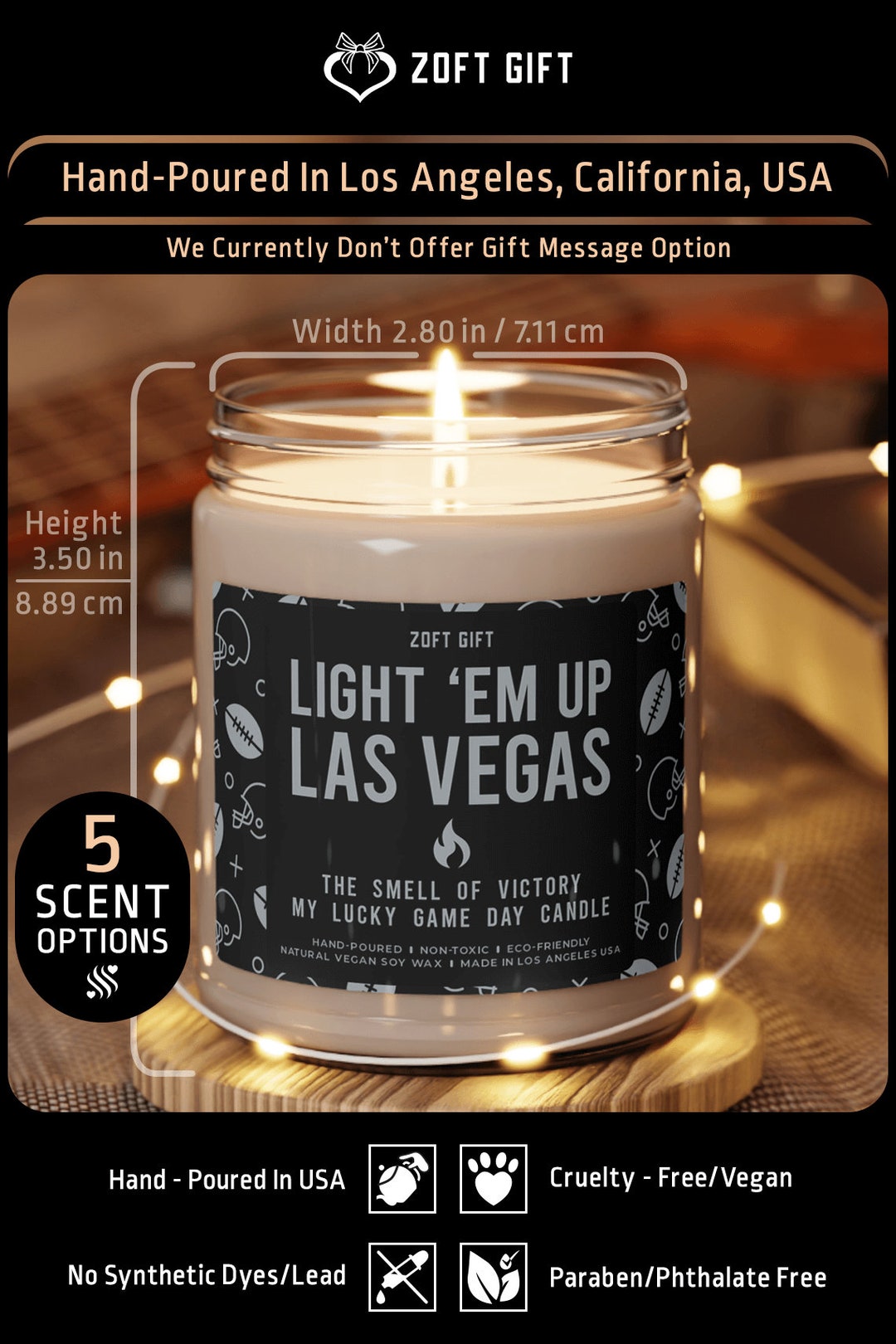 Light Em up Las Vegas Candle, Las Vegas Raiders Gift, Raiders Game