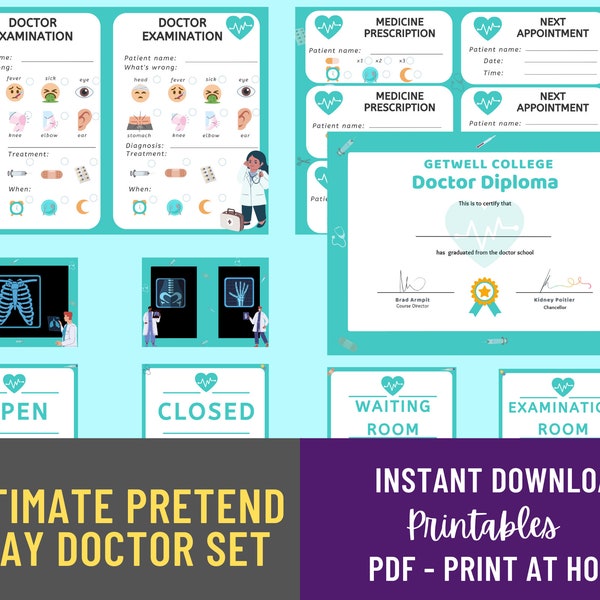 Ultimate Pretend Play Doctor Game Pack | Child activity Dramatic Play | Download and Print at home