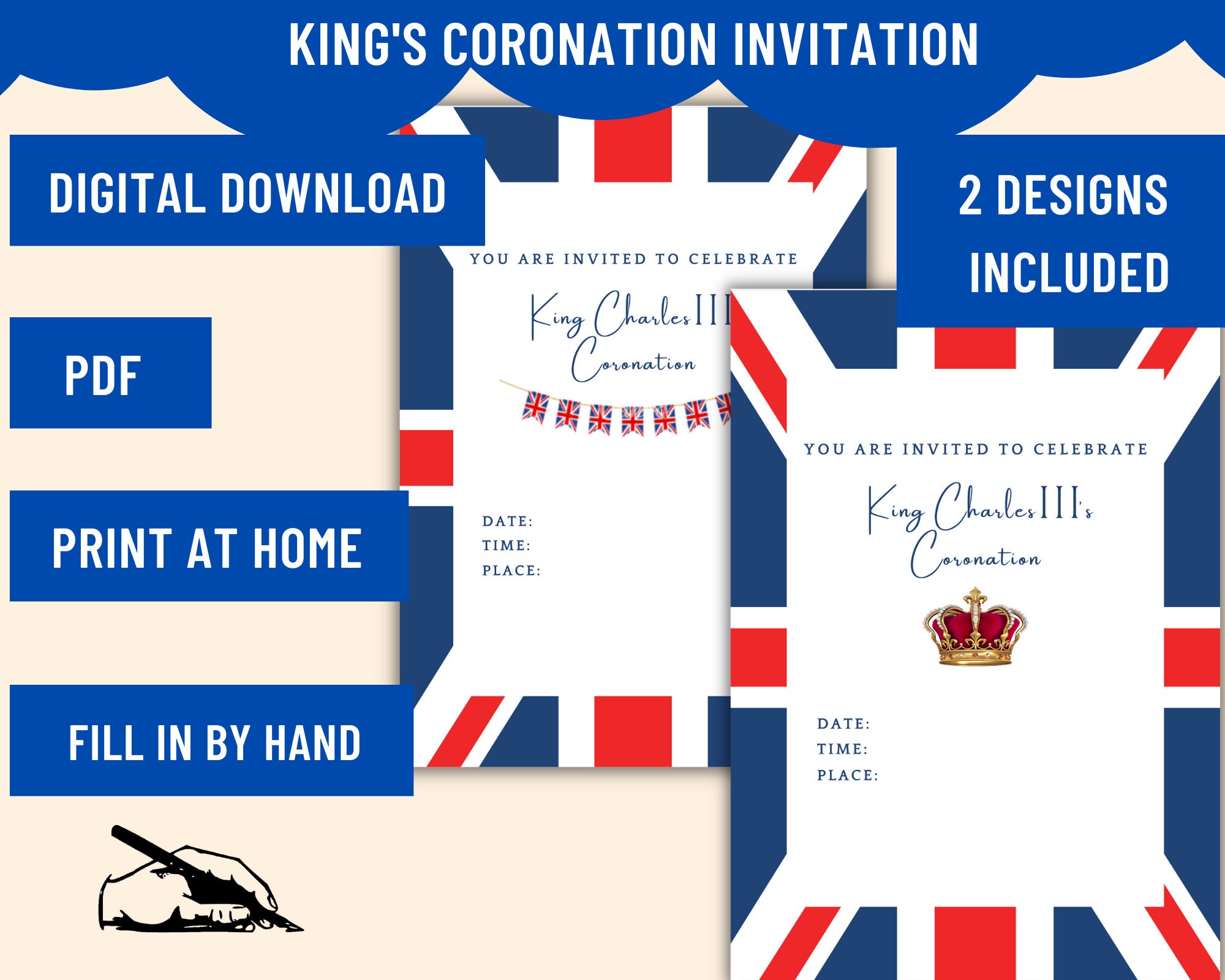 King Charles III Coronation Party Invitation PDF Digital - Etsy UK