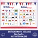 British Bingo 30 Unique Cards Kids Activity &amp; Games DIGITAL Download ...