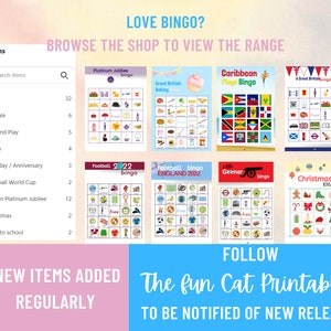 British Bingo 30 Unique Cards | Kids Activity &amp; Games | DIGITAL ...