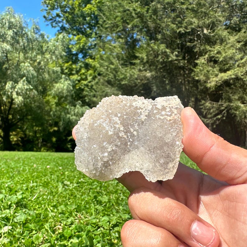 Missouri Druzy Crystal | “double Sided” | Gray/clear Haunted Ridge ...