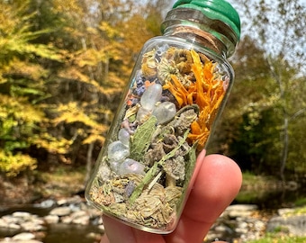 Heal jar | moonstone | calendula flowers