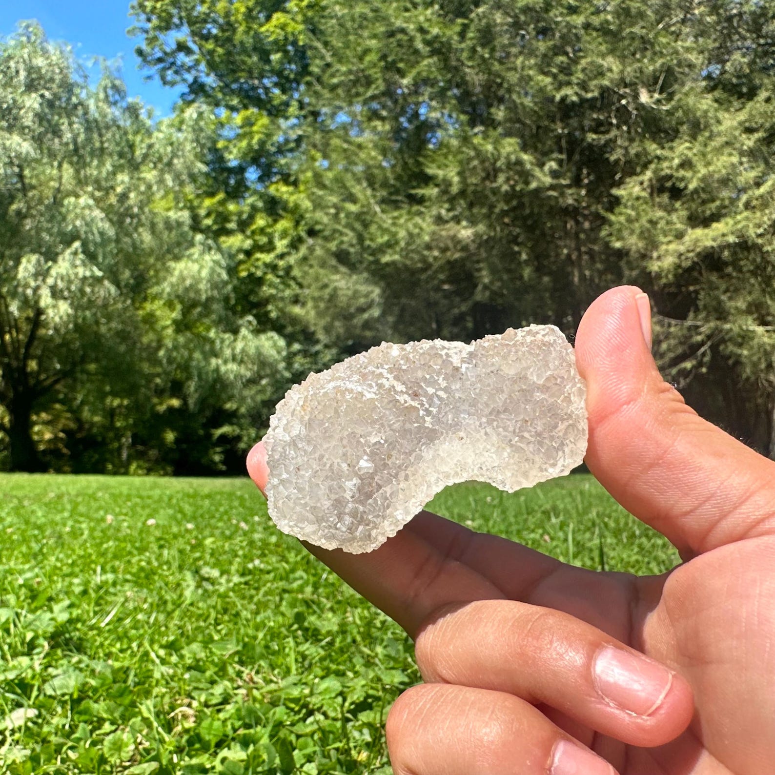 Missouri Druzy Crystal | “double Sided” | Gray/clear Haunted Ridge ...