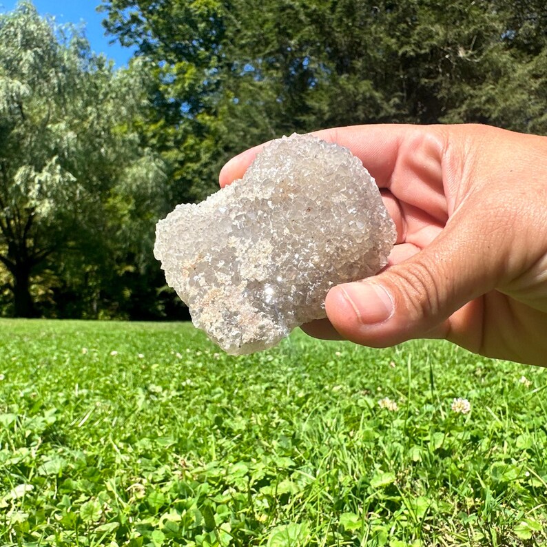 Missouri Druzy Crystal | “double Sided” | Gray/clear Haunted Ridge ...