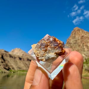 Purple & blue fluorite cluster on acrylic | New Mexico | raw crystal specimen