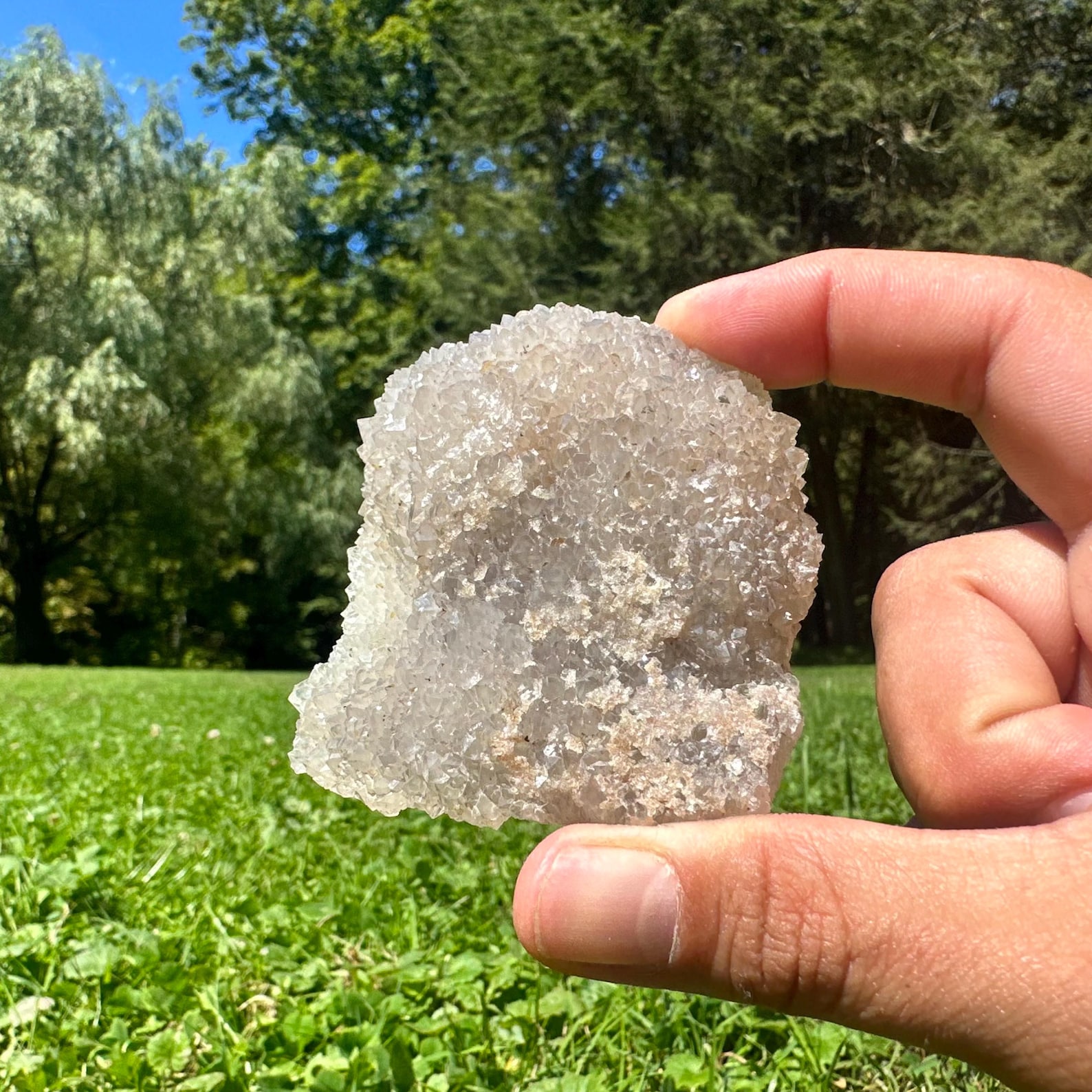 Missouri Druzy Crystal | “double Sided” | Gray/clear Haunted Ridge ...