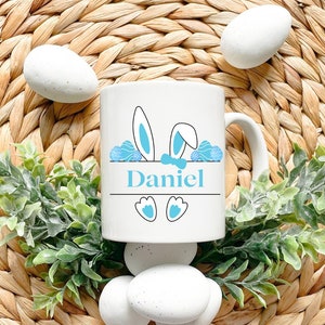Custom Easter Name Mug, Custom Easter Mug, Bunny Rabbit Mug, Bunny Easter Mug, Bunny Mug, Easter Mug, Easter Gift, Named Mug, Coffee Mug