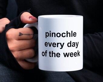 Pinochle Mug: Funny Card Game Ceramic Coffee Mug