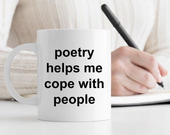 Tasse à café de thérapie par la poésie - Cadeau pour poète