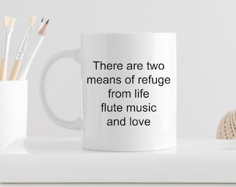 Flute Music Ceramic Coffee Mug: Gift for Musicians