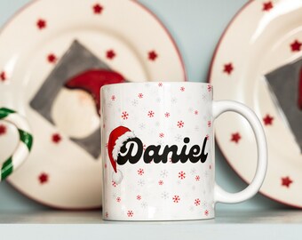 Mug de Noël personnalisé, Mug à café avec nom personnalisé Bonnet de Noel