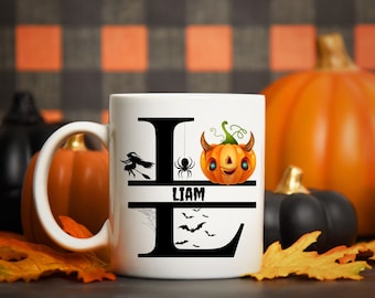 Spersonalizowany kubek na Halloween: Straszny inicjał i imię