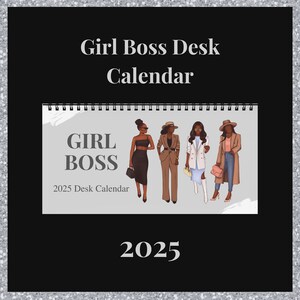 Girl Boss Kalender, Black Girl Kalender, Selbstliebe Kalender, Black Girl Kalender, Saisonaler Kalender, Selbstliebe, Schreibtischkalender, 2025 Planer