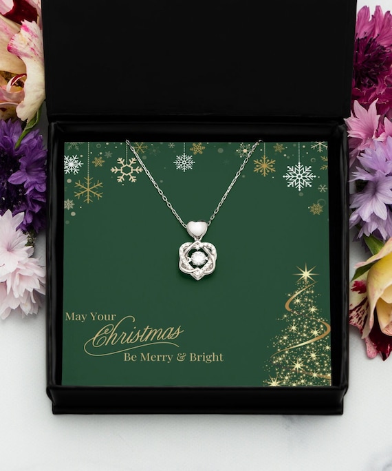 Message Card Jewel Christmas Necklace Gift Message Christmas Gift for Her Necklace Gift for Mom Christmas Necklace Christmas Necklace Etsy