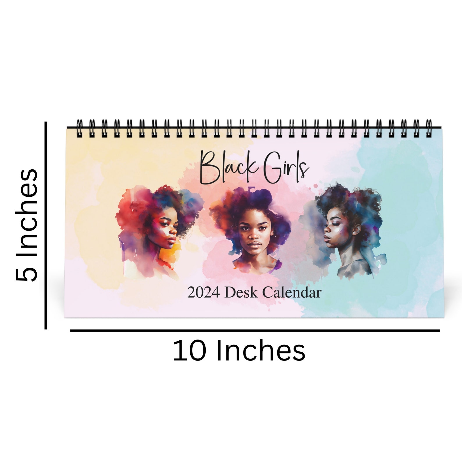 Black Girl Desk Calendar 2024, African American Calendar 2024, Black