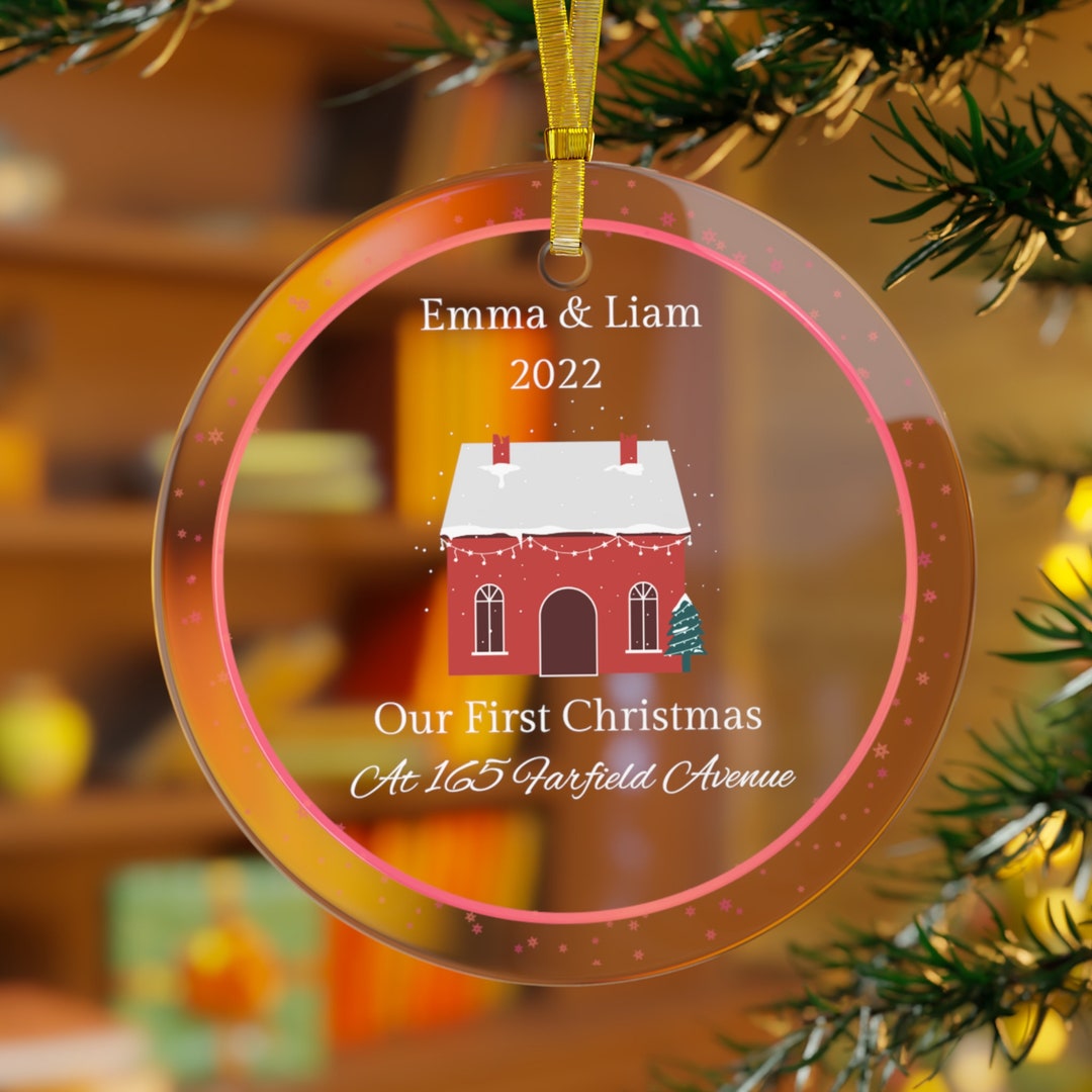 Custom New House Ornament Personalized Glass Ornament Couple Etsy