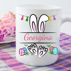 Custom Easter Name Mug, Custom Easter Mug, Bunny Rabbit Mug, Bunny Easter Mug, Bunny Mug, Easter Mug, Easter Gift, Named Mug, Coffee Mug