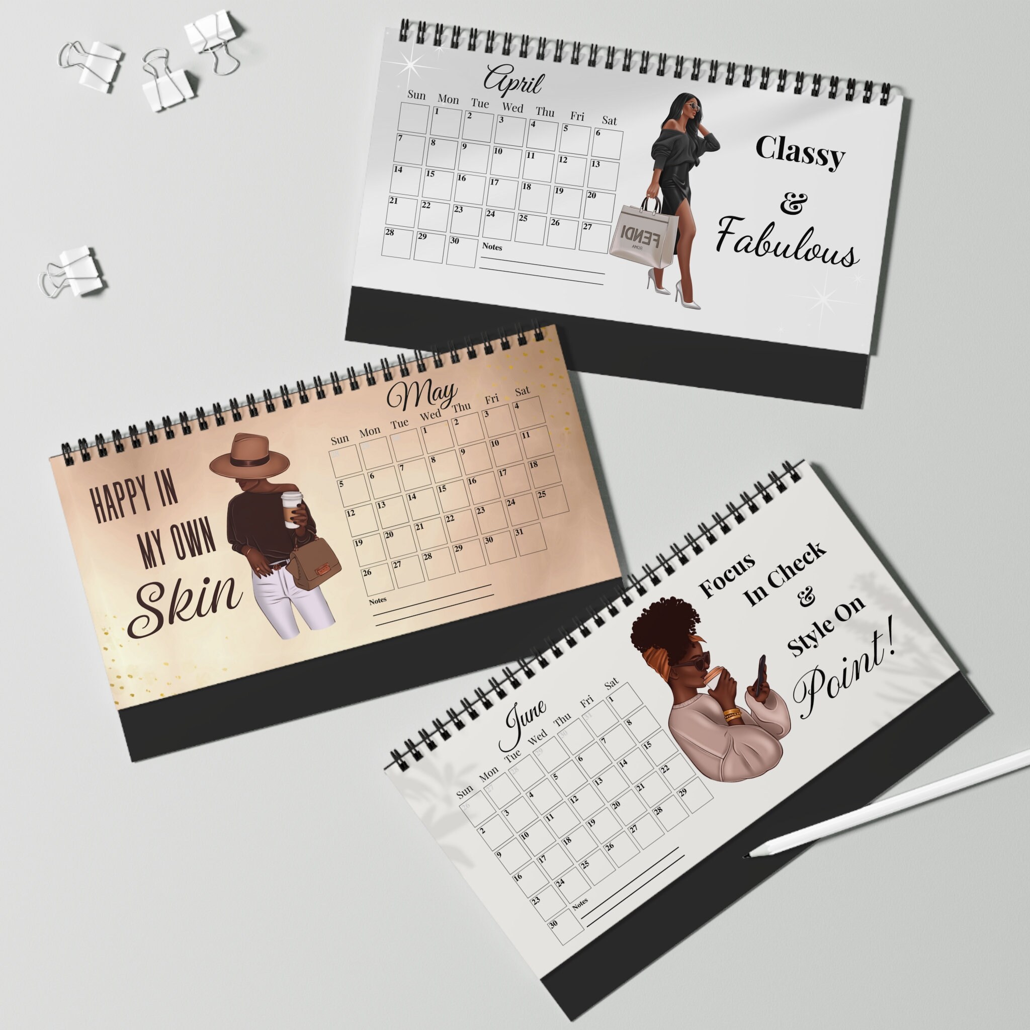African American Calendar 2024, Affirmation Calendar 2024, Black Girl