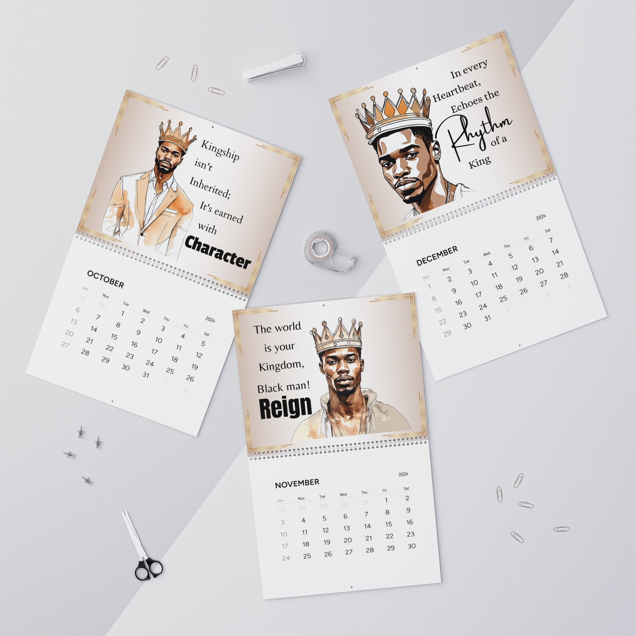 Black Man Wall Calendar Black Man Calendar Self Love Calendar Black Man Wall Calendar Black Man Calendar Self Love Calendar
