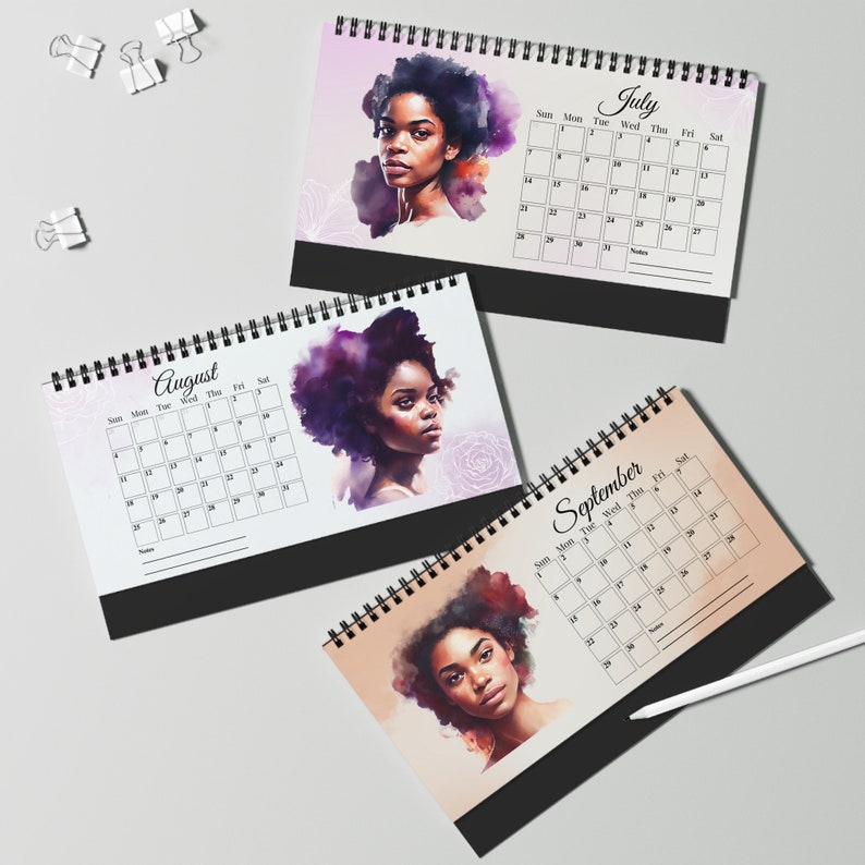 Black Girl Desk Calendar 2024 African American Calendar 2024 Etsy