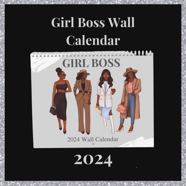 Girl Boss Kalender, Saisonkalender, Schwarzer Frauen Kalender, Selbstliebe Kalender, Black Girl Kalender, 2024 Planer, Wandkalender, Selbstliebe