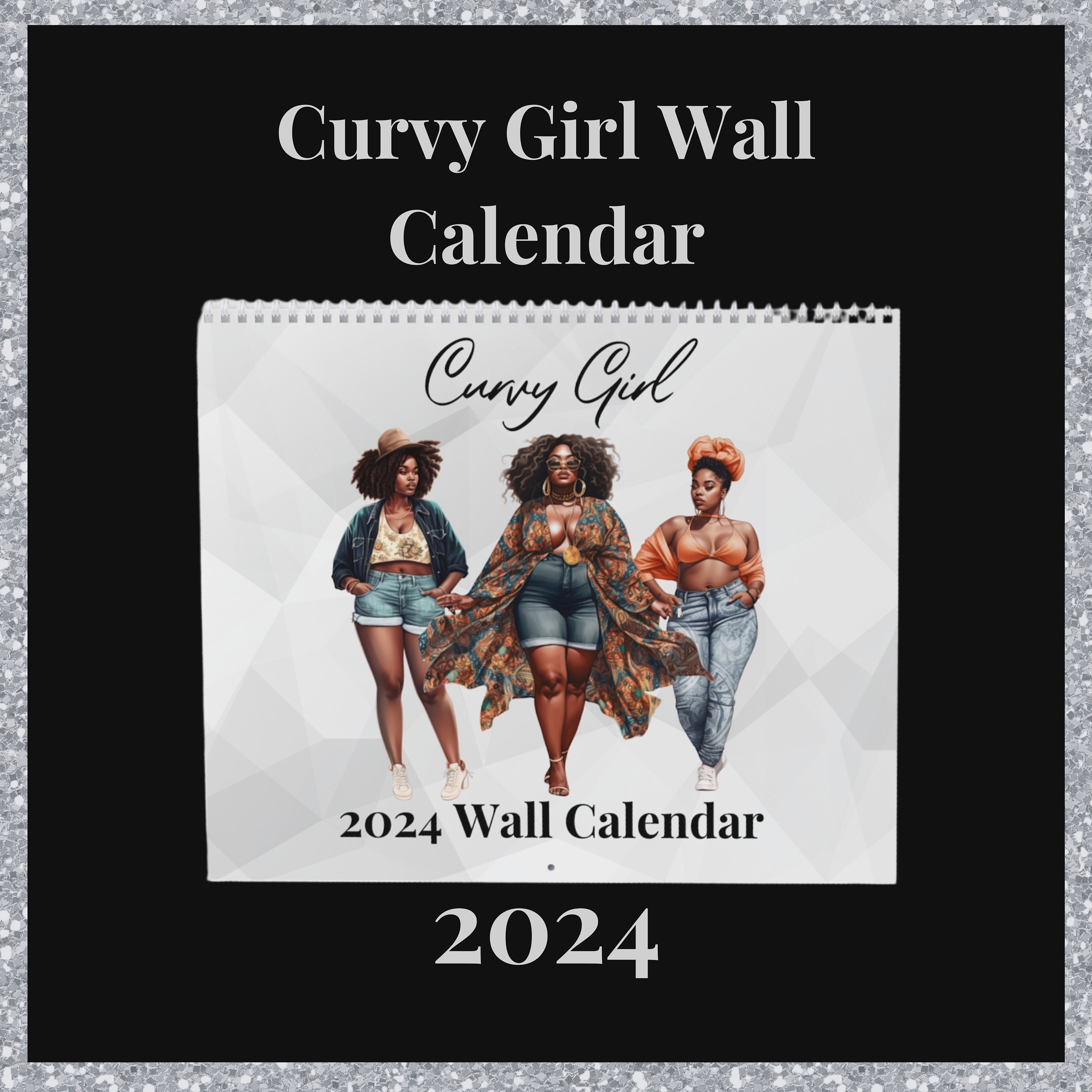Curvy Girl Calendar, Black Women Calendar, Self Love Calendar, Black