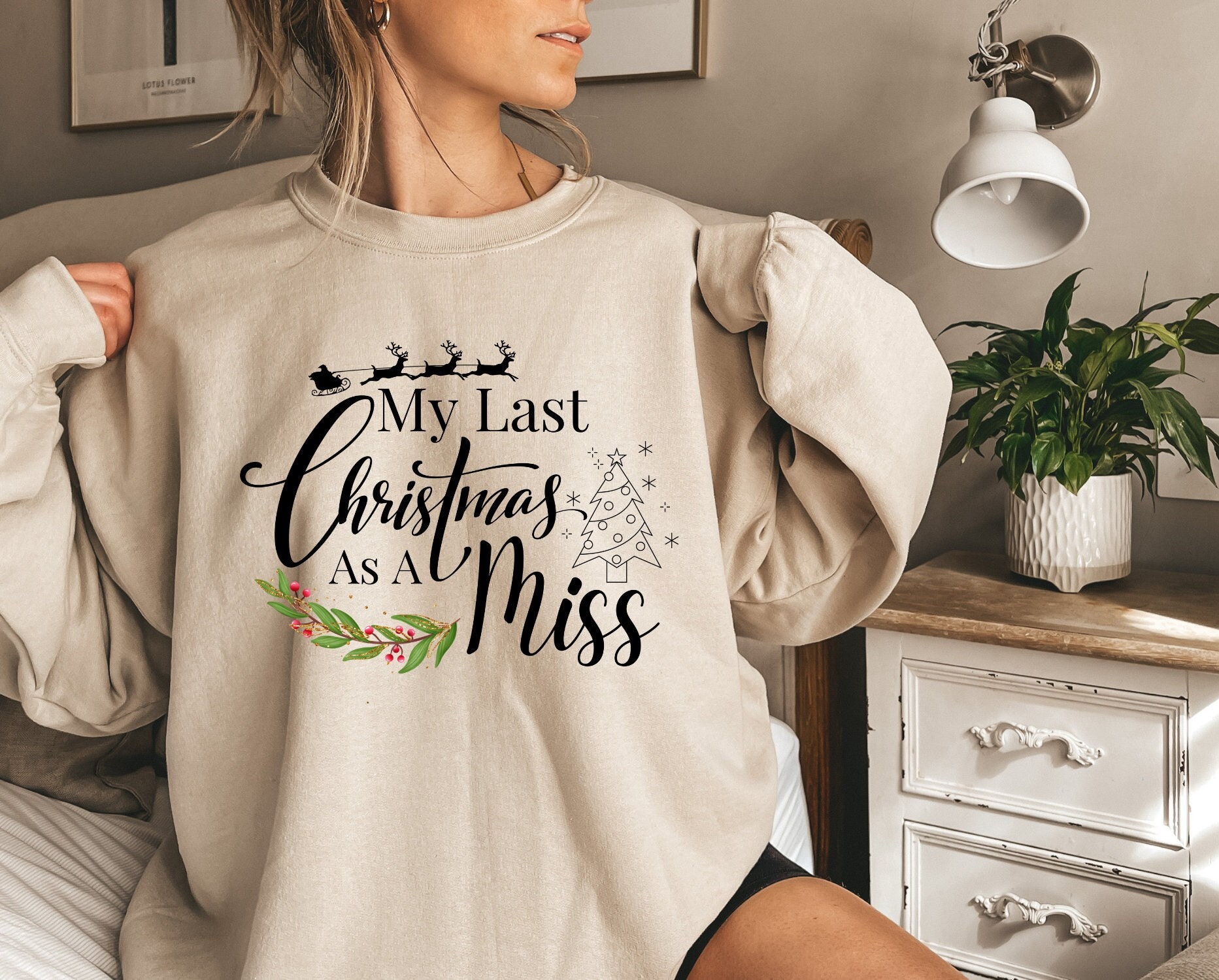 T-shirt Sposa Last Christmas Donna Maglietta 'Last Christmas As A Miss 2020' Per Sposa - Idea Regalo Di Natale E Nozze Per Lei T-shirt Donna Tema Natale - Foto 4