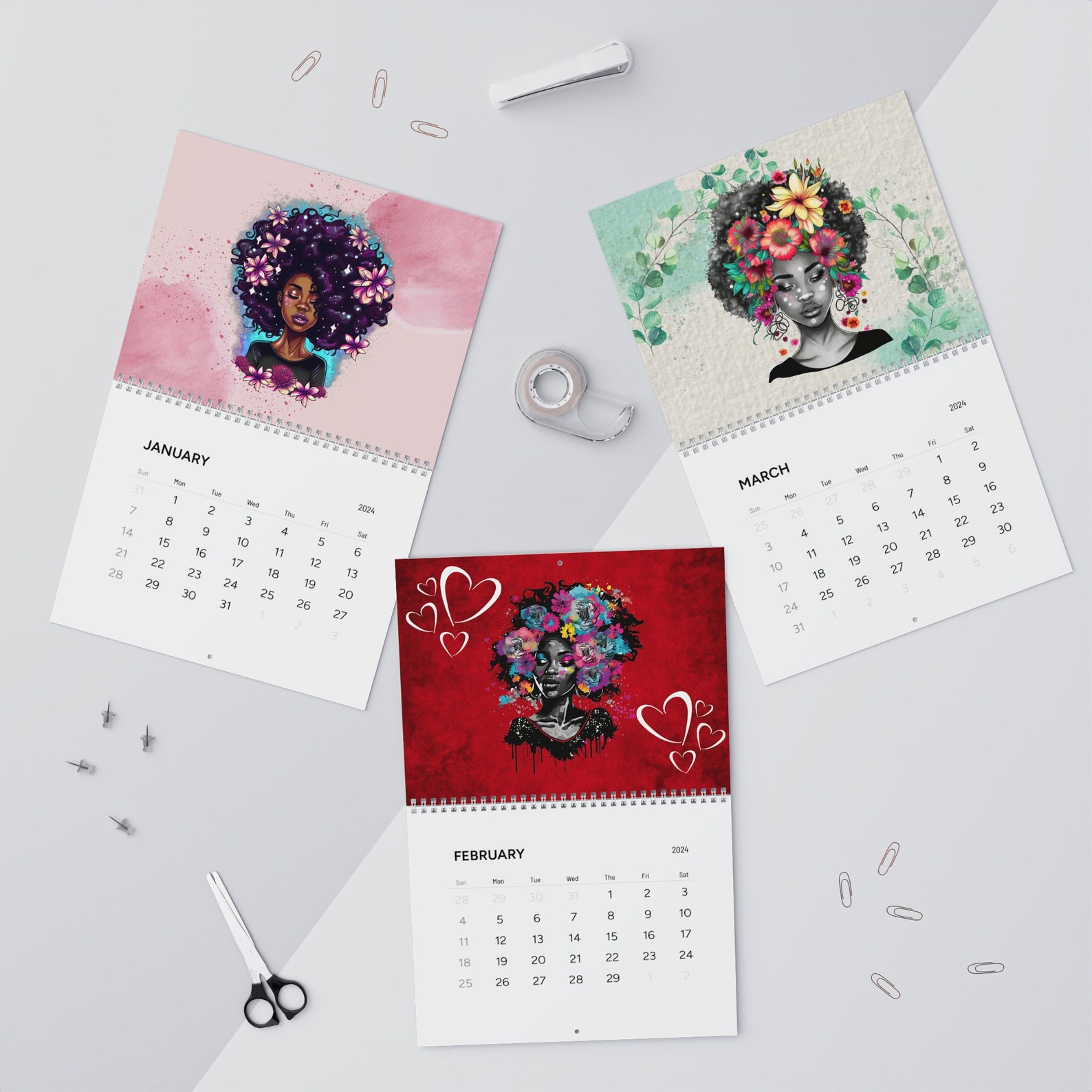 Black Girl Magic Calendar, Black Women Calendar, Black Girl Calendar