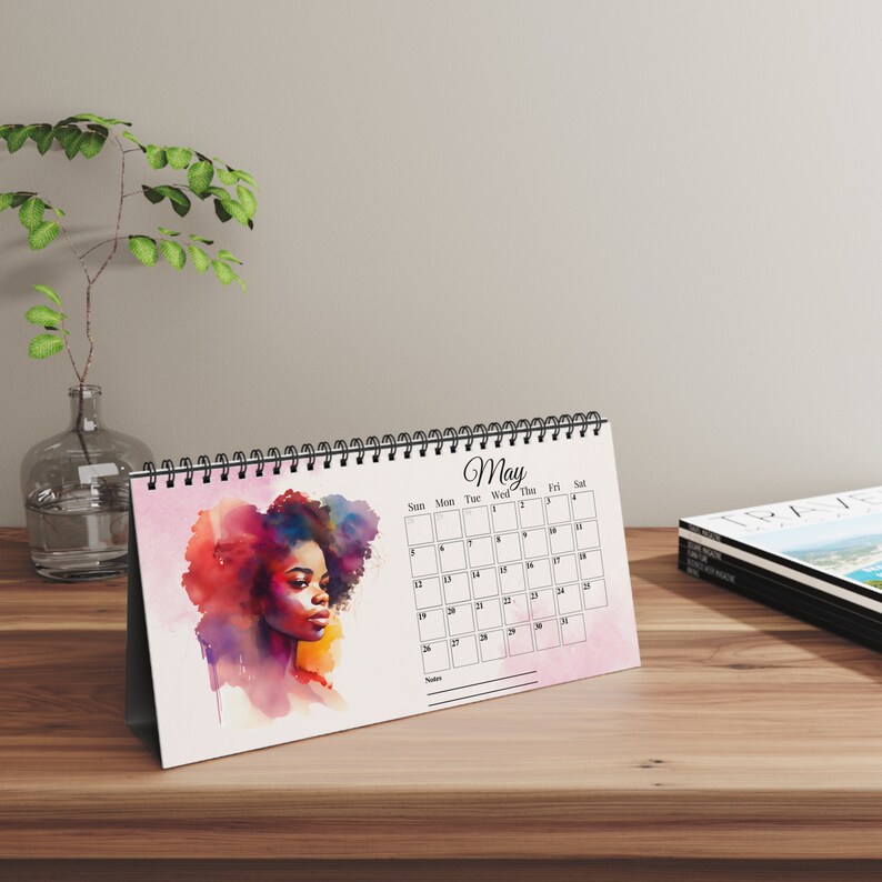 Black Girl Desk Calendar 2024 African American Calendar 2024 Etsy