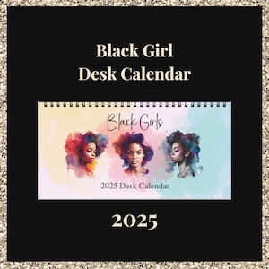 Black Girl 2025 Desk Calendar: Watercolor Art Planner