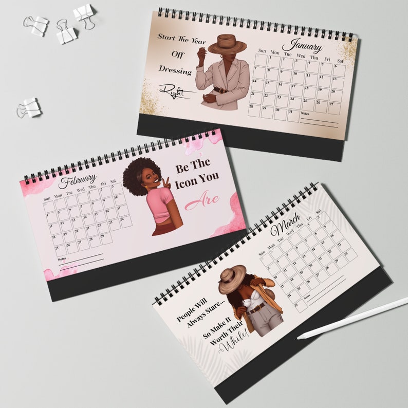 African American Calendar 2024, Affirmation Calendar 2024, Black Girl